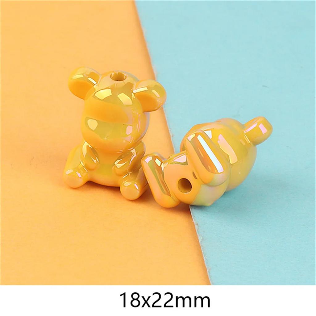 CH73 5Pcs Bear Strawberry Beads Beautiful Multicolor Beads Handmade Diy Necklace Bracelet Jewelry Handmade Beads Accessories