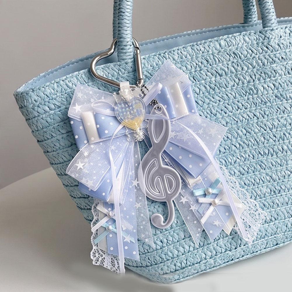 Kawaii Ribbon Bow Ornament Lace Pendant DIY Ita Bag Decorative Accessories Handmade Backpack Charms Support Stick Ribbon Bow