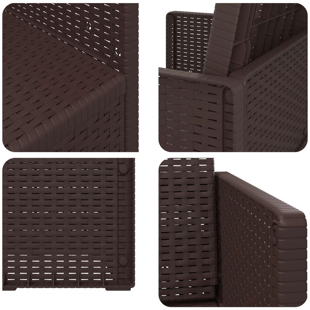 Garden Dining Chairs 2 pcs Brown PP
