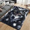 Snowy Black Wolf Design Carpet Suitable As a Non-slip Mat for the Living Room or Bedroom Sofa