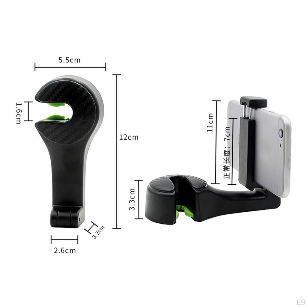 2 in 1 Car Headrest Hidden Hook Gadget Phone Holder Bracket, Interior Accessories Foldble Storage