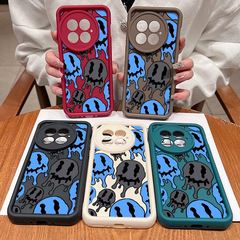 Shockproof Matte TPU Soft Phone Case Shell For OnePlus 13 12 13R 13T 12R ACE 5 3 2 11R Funny Skull Pattern Lens Protection Anti-Fall Cover