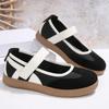 Women's Flat Shallow-Mouth Ballet-Style Casual Shoes With Velcro Strap, Training Style Comfortable Footwear, Available In Large Sizes.