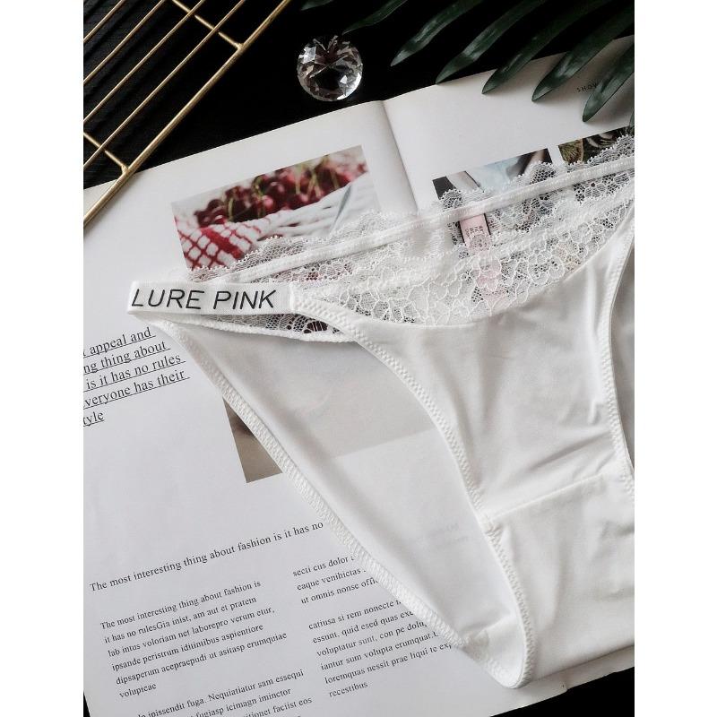 Thin Sexy Knickers Women's Low Waist Briefs Patchwork Lace Underwear Women's Ice Silk Breathable Women's Triangle Panties
