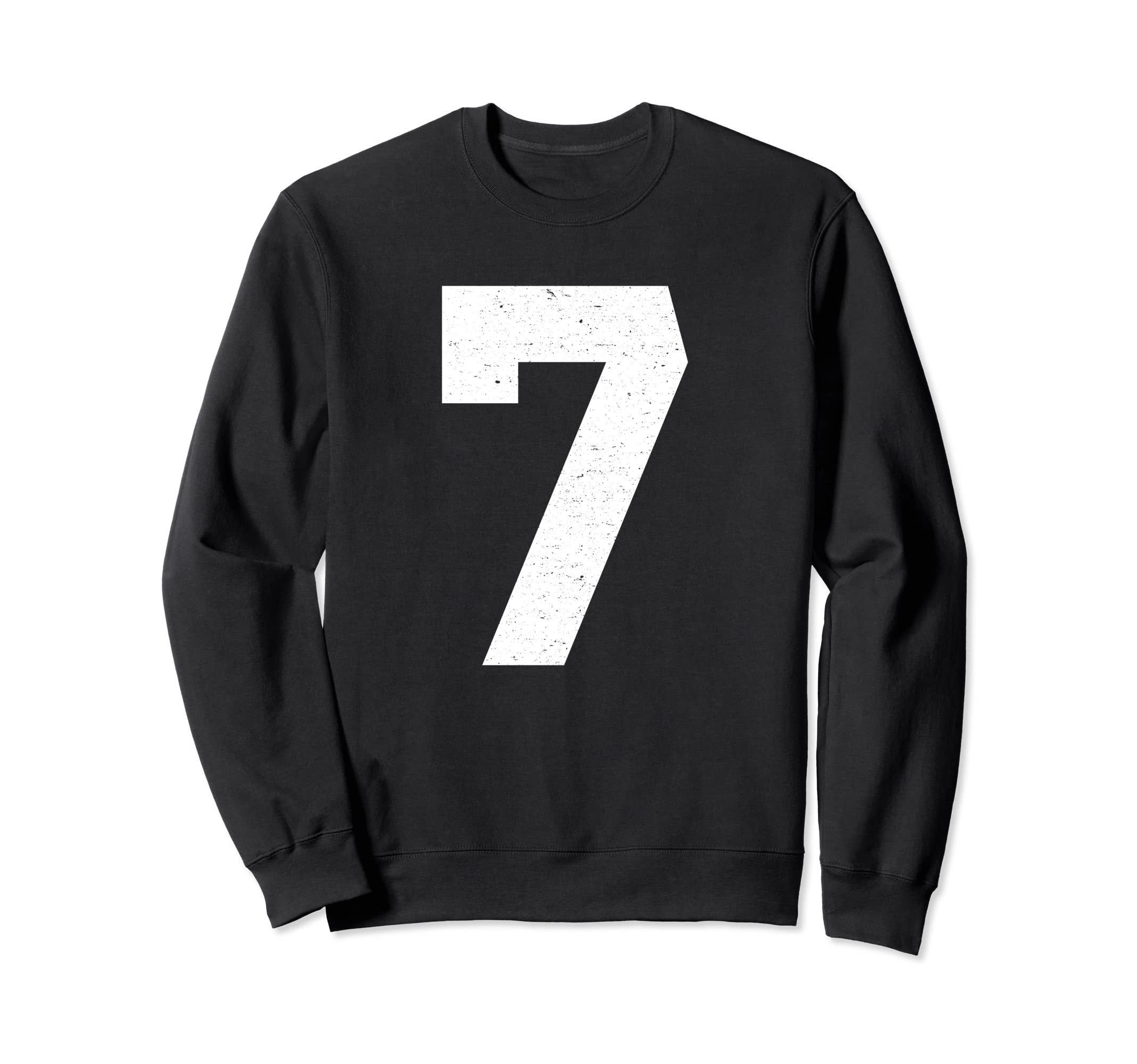 

jersey uniform number 7 white block lettering sweatshirt чорний