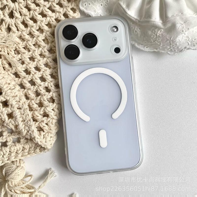 

Translucent Thin for Magsafe Wireless Charge Phone Case for Apple IPhone 17 Air 16 15 14 Plus 13 12 Pro Max Clear Lens PC Cover iPhone 15 чистый
