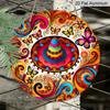 2D Flat, 1pc Mexican Hat Wall Decor - Aluminum Metal with Vibrant Sombrero & Mariachi Design, Round Pre-Adhesive Suitable for Home, Kitchen, Office