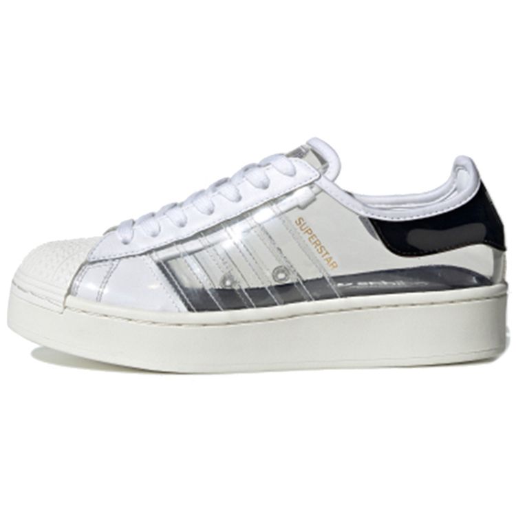 Adidas Originals Superstar Series Bold Transparent Thick Sole Low Top Skate Shoes Women Sneakers Ivory-White FV3361