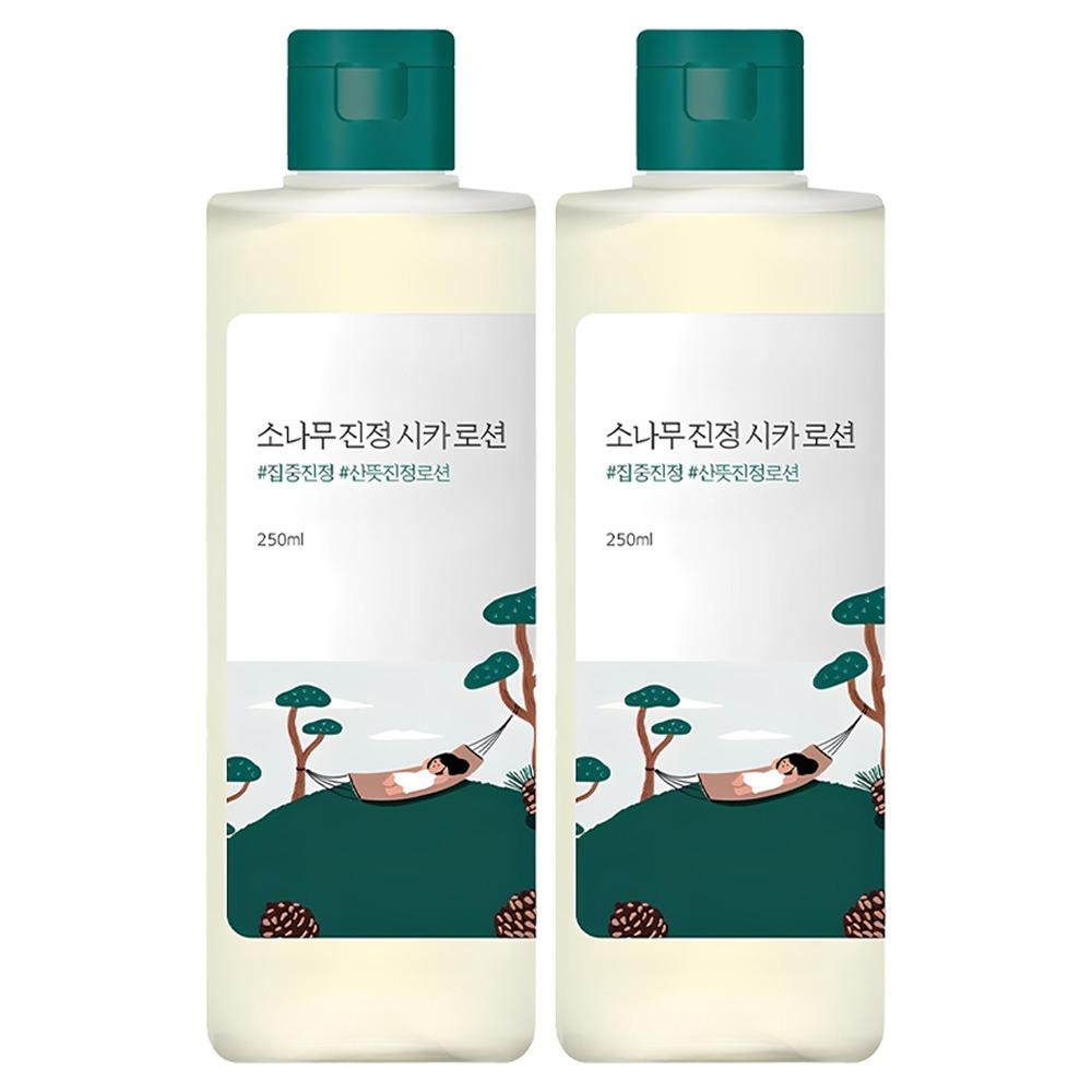 ROUND LAB Pine Calming Cica Lotion 250ml Duo Set - Intensive Soothing Facial Moisturizer for Irritated and Sensitive Skin