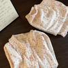 Full of Colorful Little Floral Girl Pajamas, Spring and Autumn New Lace Long-sleeved Trousers Set, High-end Loungewear