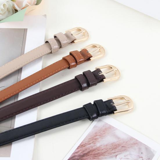 Women Belt Adjustable Length Imitation Leather Waistband Solid Color Waist Belt Dresses Shirts Pants Skirts Accessories
