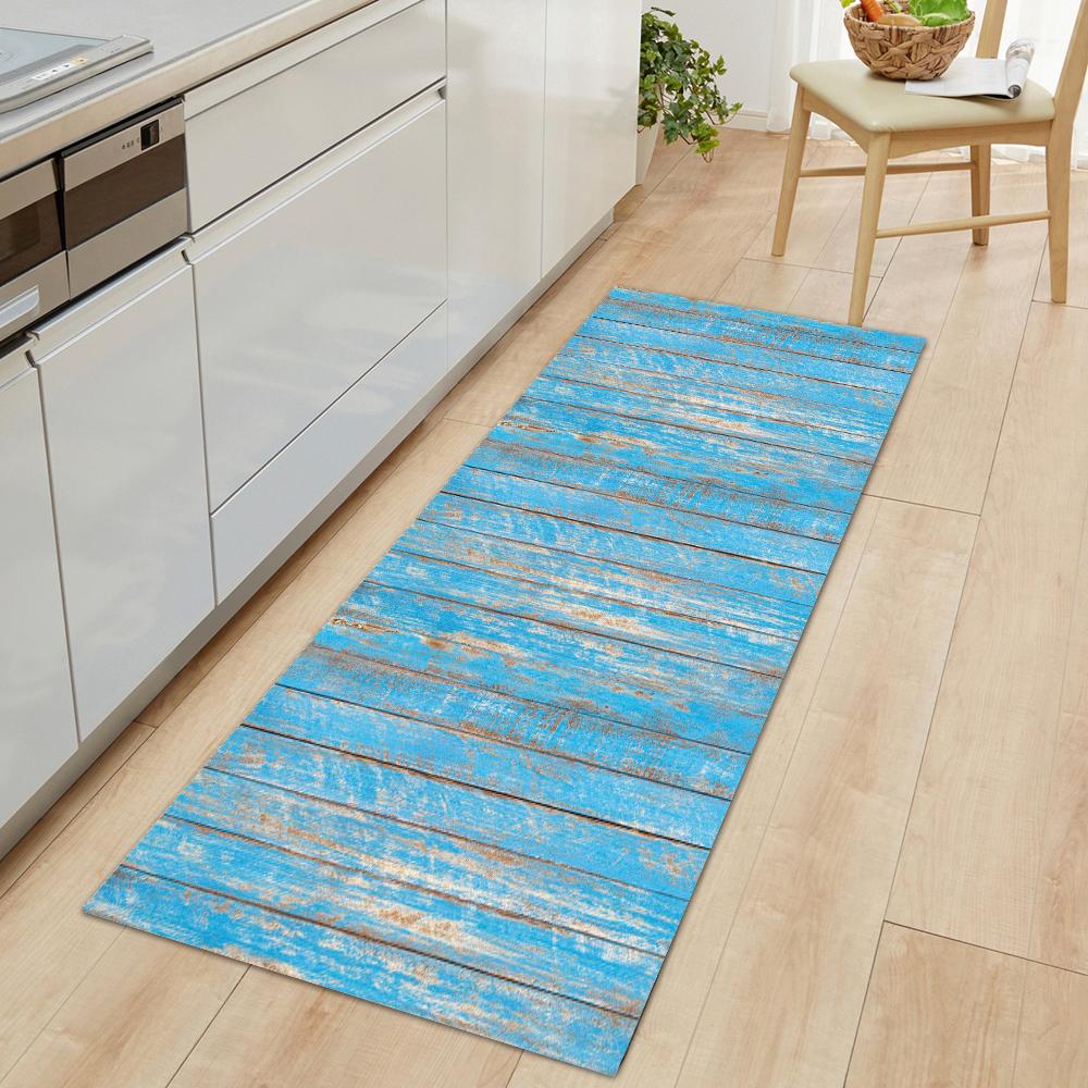 Imitation Wood Grain Stripe Kitchen Mat Entrance Doormat For Living Room Rug Home Bedroom Floor Hallway Balcony Anti-Slip Carpet
