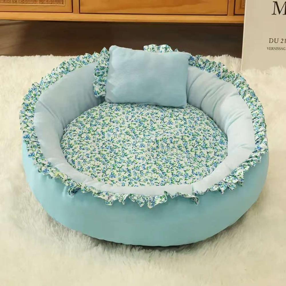 Floral Print Cat Nest Soft Pet Mattress Cute Cat Bed  Home Pet Supplies