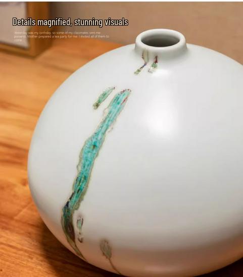 Zen Dried Flowers Vase Ornament for Dining Table, Entrance Hall, Living Room, or TV Cabinet