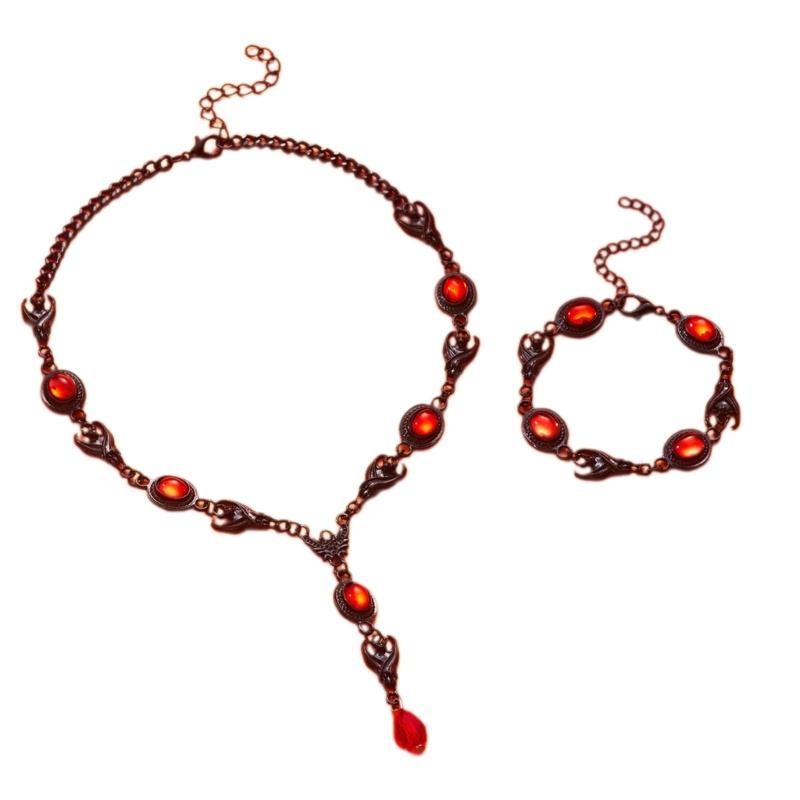 Schmuckset Halskette Hängende Ohrringe Armbänder Halloween Halskette Schmuck Geschenke
