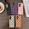 Applicable To Samsung Zfold7 Checkered Retro Leather Phone Case Zflip7 Fashion W26 Anti-drop Pocket2 Protection
