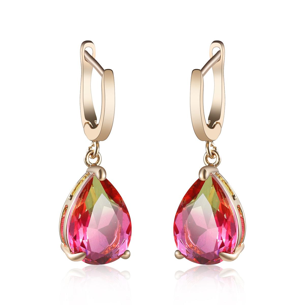 

SODROV Позолоченные серьги с турмалином и цирконом в форме груши