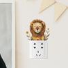Playful Hand Painted Lion Cub Switch Plate Sticker Removable Self-Adhesive Decal for Kids Room Bedroom Home Decor
