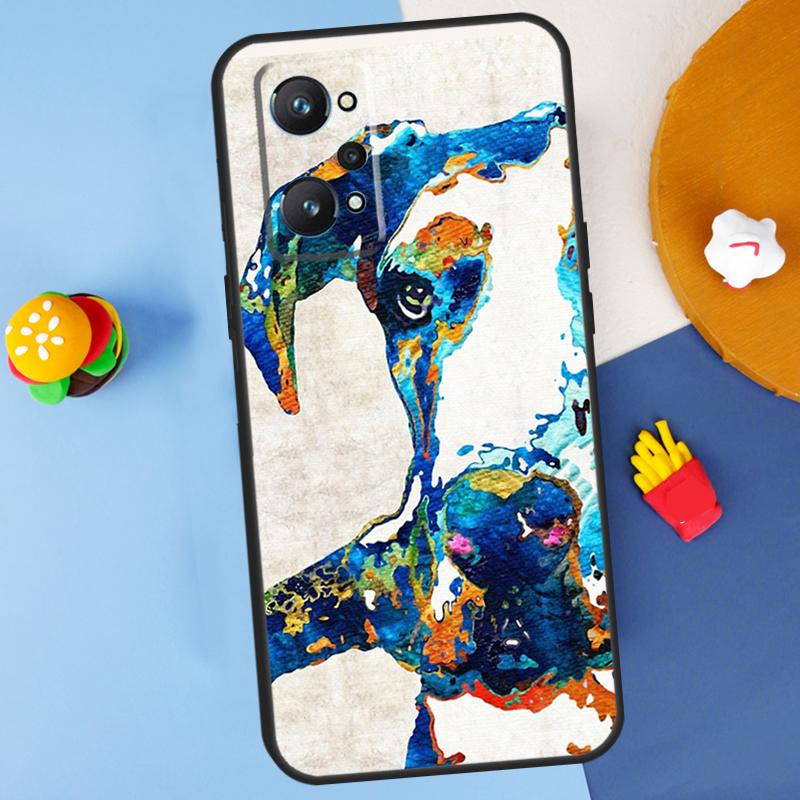 Great Dane Dog Watercolor For Realme 14 13 12 10 11 Pro Plus GT 6 6T 5 GT7 Pro C55 C51 C21Y C25S C67 C75 C53 C61 Case