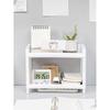 Minimalist Desktop Double-Layer Organizer Rack Household Polymer Restroom Small Stationery Organizing Pure White-colored Versatile