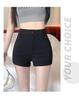 Women's Black Hot Pants: High-Waist Spicy Style, Plus Size, Summer Casual Wide-Leg Shorts for Slimming Effect