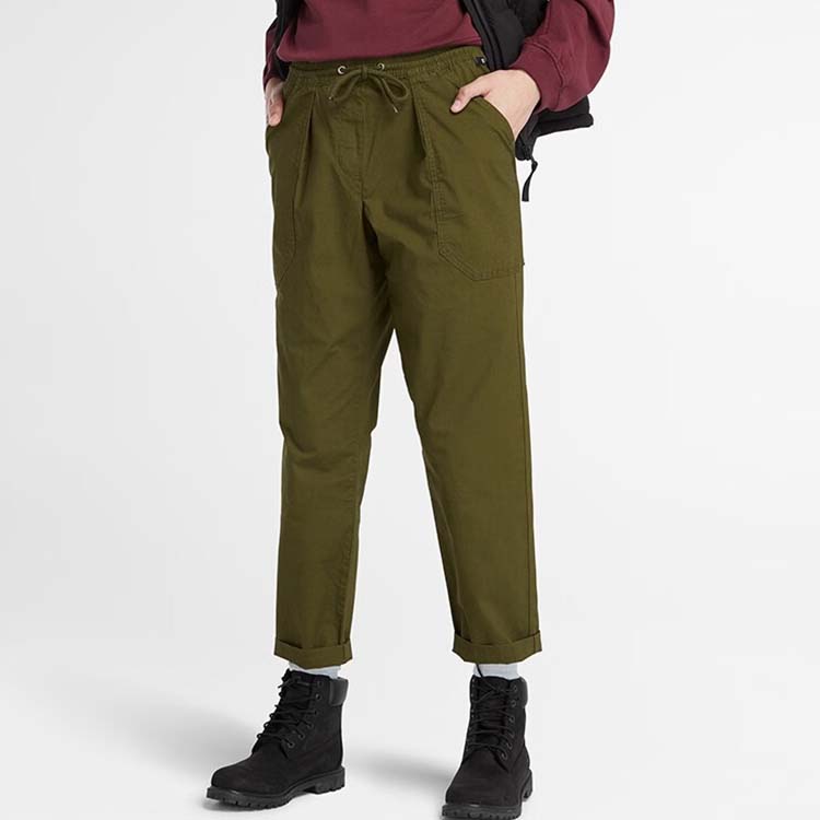 Timberland Solid Color Rope Outdoor Casual Pants Women pants Dark-Olive-Green A6K9S-302