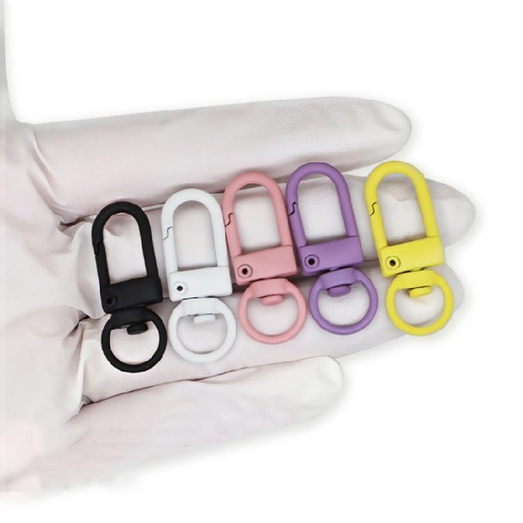 100pcs Colorful Carabiner Clasp Key Chain Lobster Clasps Rotating Keychain Hooks