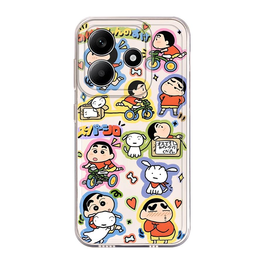 

Colorful Crayon Shin Chan Soft Phone Cover Case for Xiaomi Redmi Note 14 Pro Plus Note 13 9 10 10S 12 14C 11 11S 13C A4 12S Redmi Note 13 Pro 5G