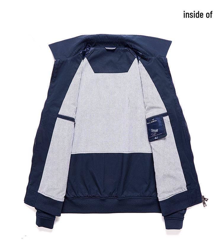 (Clearance) Men's Turn-Down Collar Business Casual Jacket - Spring/Autumn Solid Color Dad's Coat