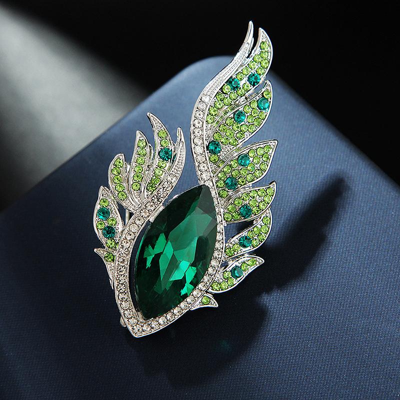 Phoenix Eye Feather Brooches For Women Coat Jewelry Accessries Gifts