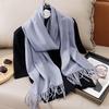 New Winer Warm Cashmere Scarf for Women Fashion Solid Thick Blanket Pashmina Shawl Wrap Female Bufanda Echarpe Foulard
