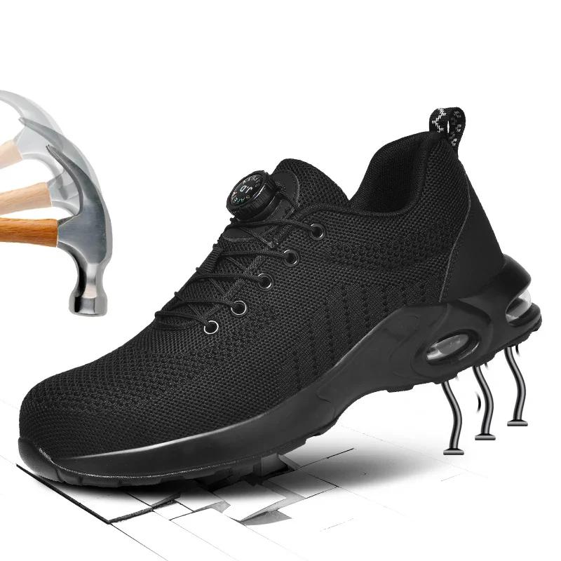 Mode Neue Stile Herren Sicherheitsstiefel mit Stahlkappe Anti-Smash Arbeitssneaker Sicherheitsschuhe Herren Unzerstörbare Arbeitsstiefel Taktische Stiefel