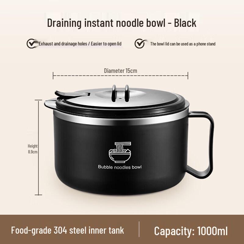 Stainless Steel Instant Noodle Bowl with Lid