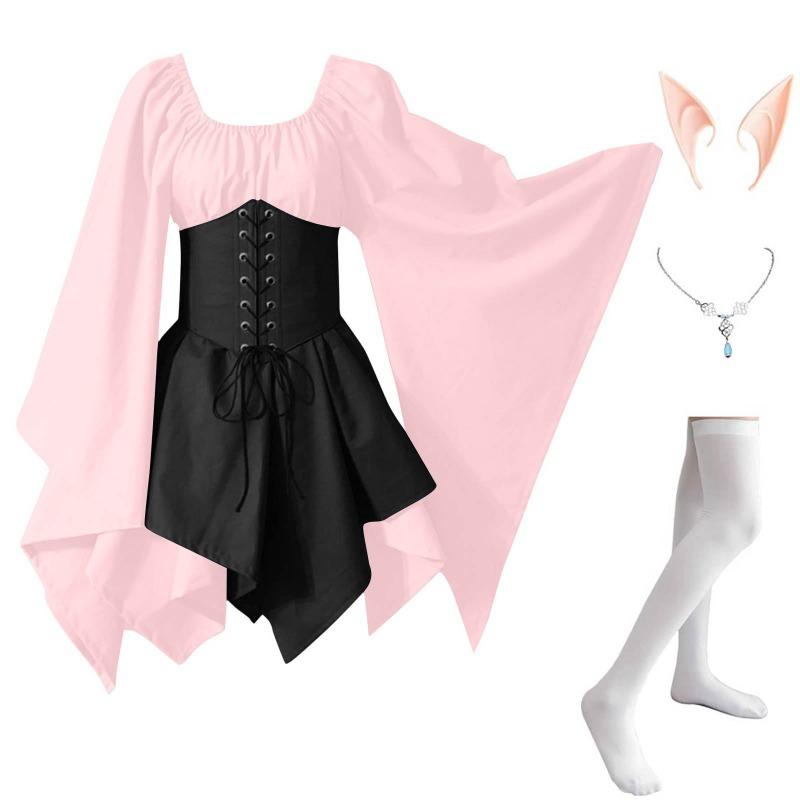 New long-sleeved women's Renaissance medieval dress