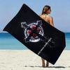 Gothic Thorn Rose Cross Beach Towel Patterned Sunscreen And Windproof Suitable For Swimming Pool Camping Travel Blanket