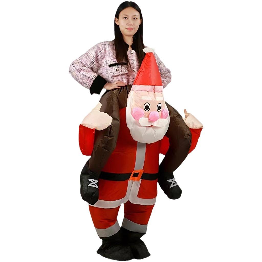 Santa Claus Cartoon Walking Back Suit Christmas Tree Party Props Ride Santa Claus Inflatable Suit