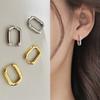 Vintage U-shaped Earring for Women Simple Silver Hoop Earrings Temperament Personality All-matching Jewelry Female