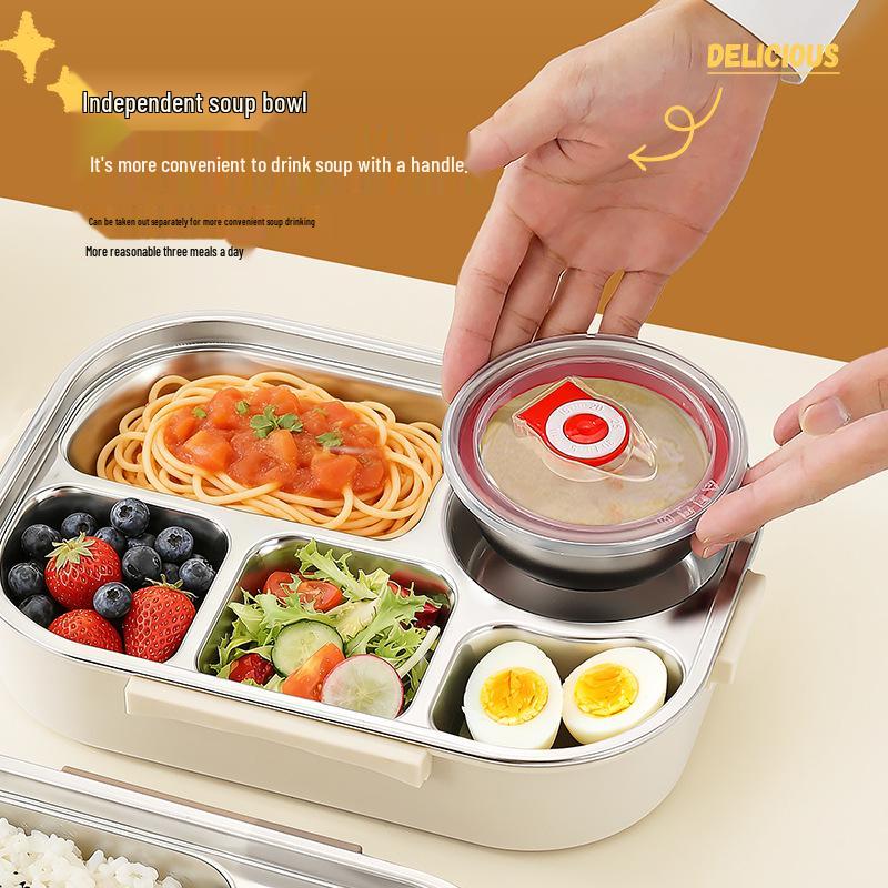 Microwave Safe 304 Stainless Steel Bento Box with Sealed Compartments for Freshness