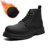 British style men's casual autumn winter boots black trendy original leather shoes cowboy platform boot handsome ankle botas man