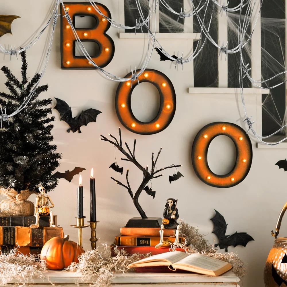2Pcs 2.4M Fake Barbed Wires PVC Fake Barbed Wire Prop Simulation Barbed Wire Halloween Decor