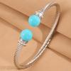 Steel wire opening round pearl diamond  women's fashion light luxury classic simple design versatile stainless steel 