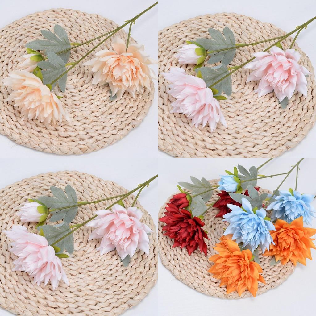 Wedding Hall Decor Artificial Large Dahlia Pinnata Silk Flowers For Celebrations And Events