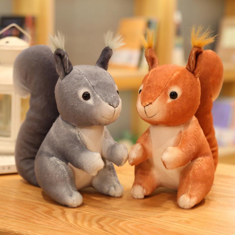 Squirrel Toy Plush Animal Stuffed Field Mouse Doll Bedroom Decoration Gift Kids