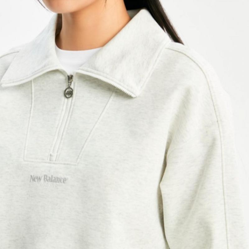 New Balance W Semi Crop Half Zip Long Sleeve T nbnce1W212 Ac