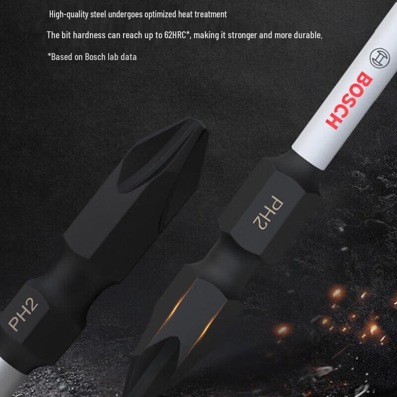 Bosch Professional Impact Screwdriver Bit Set, PH2 (2-pack) CN Plug (adapter Included)