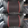 Car Neck Pillow, PU Leather & Mesh Breathable Headrest, Soft Memory Foam Cervical Support Cushion, Auto Interior Accessories