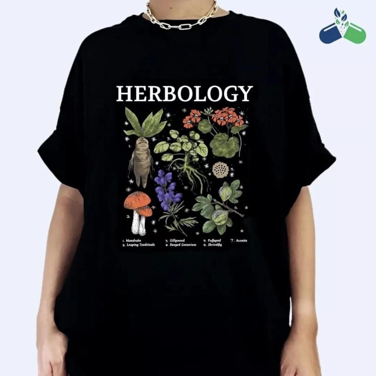 Herbology Alternative Punk Rock Emo Harry Potter Botanical Cosplay T-Shirt L
