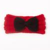 Autumn and winter warm children's contrasting color knitted wool hair accessories, baby solid color bow headscarf, baby headband