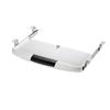 Under-Desk White ABS Keyboard Tray, Slide-Out Mount (1 pc)