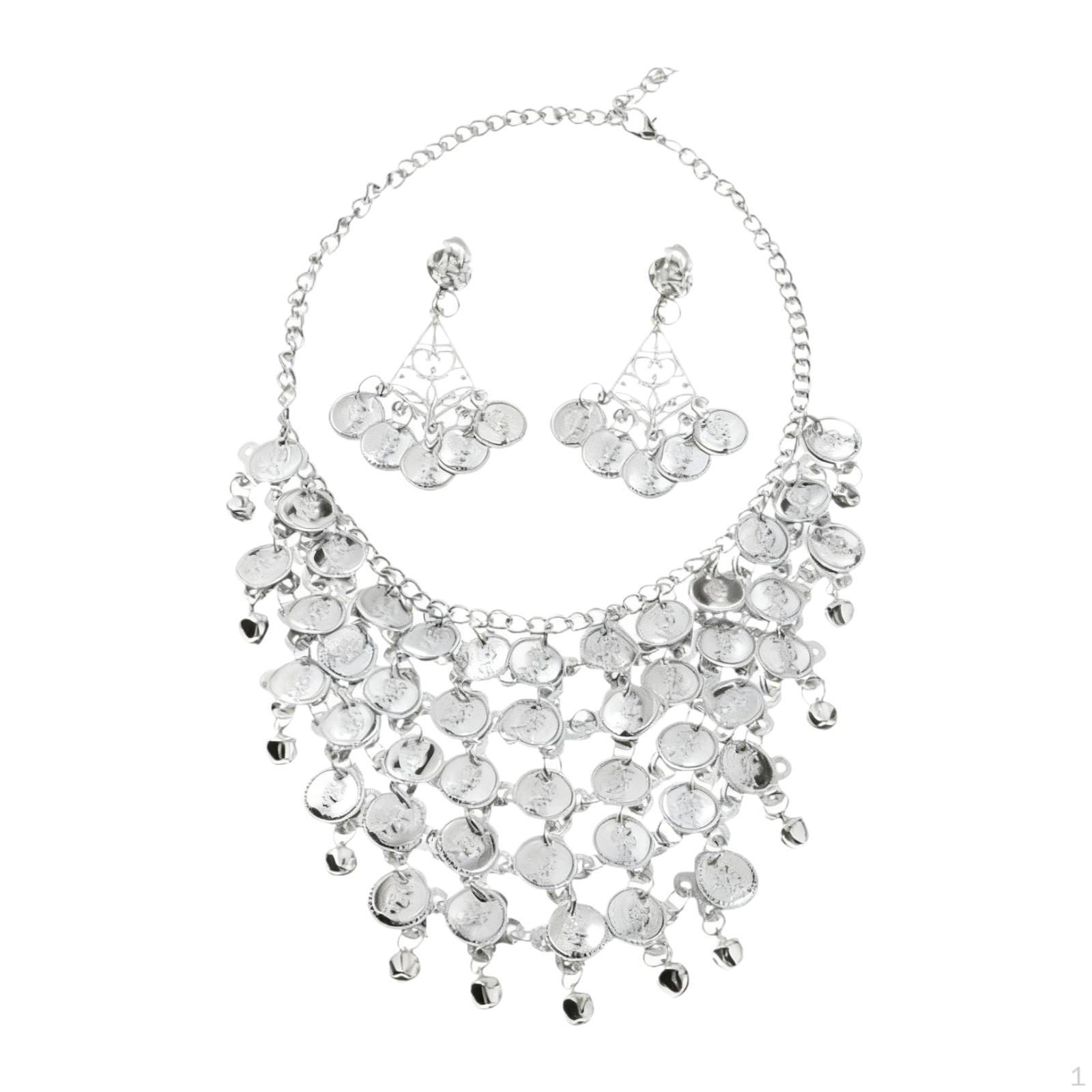 

2 Pieces Bridal Jewelry Set, Wedding Bridesmaid Gift for Celebrations Clip On Earrings